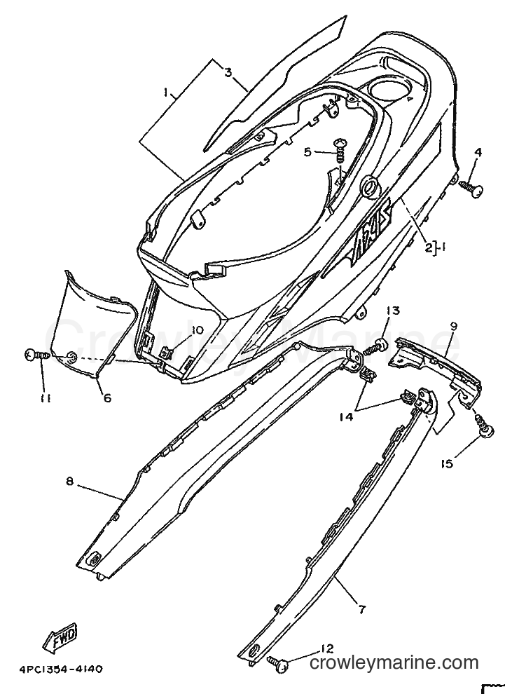1994 Scooter YA50R - YA50R (4PC2) [010] - SIDE COVER & OIL TANK