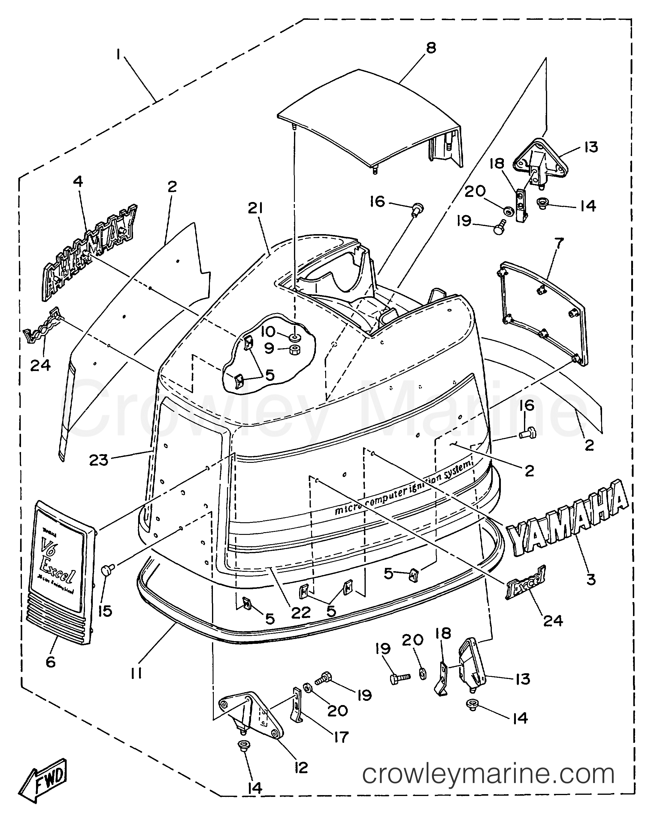 Yamaha Motors V6EXCELLH - TOP COWLING