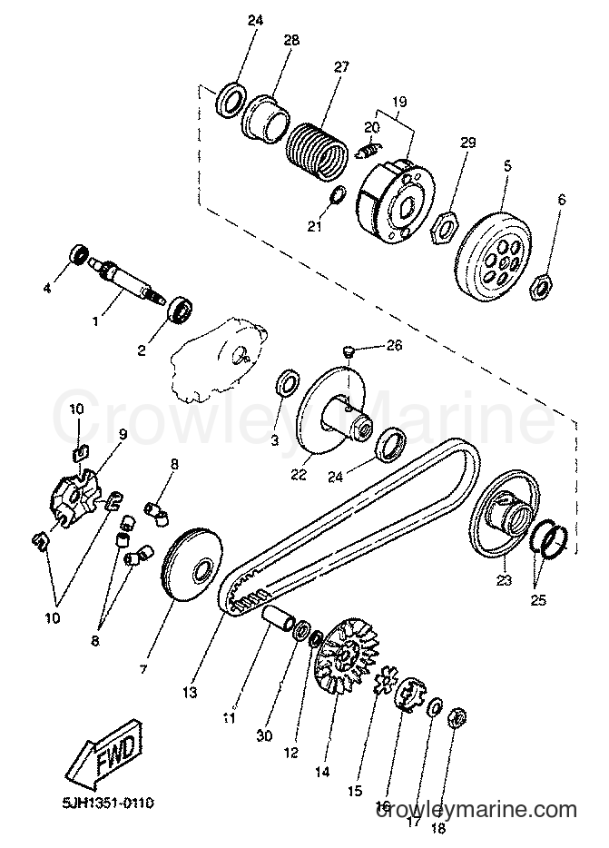 2001 Scooter EW50 - EW50 (5LH3) [040] - CLUTCH