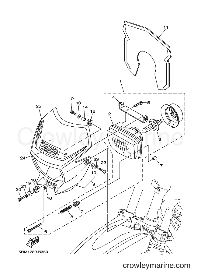 2004 Dirt Bike XTZ125E - XTZ125E (5YM3) [010] - HEADLIGHT