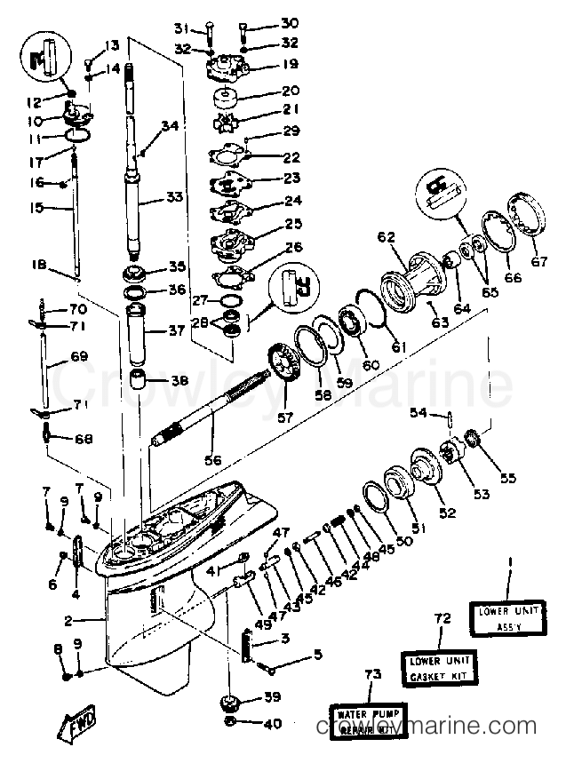 Yamaha Motors 70ETLN - LOWER DRIVE 1