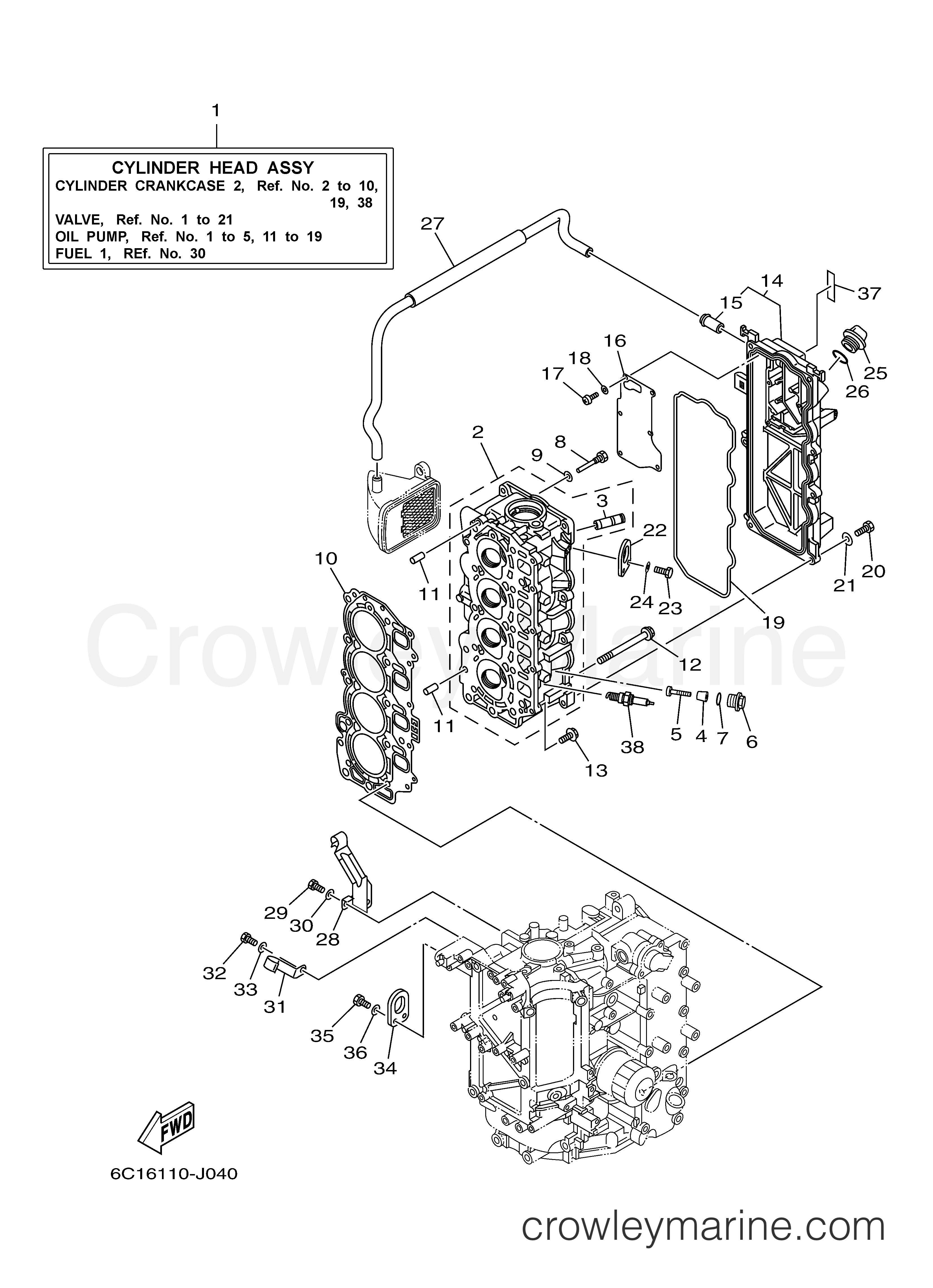 Yamaha Motors F60TLR - CYLINDER CRANKCASE 2