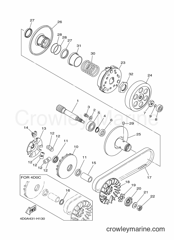 2009 Scooter AF115S - AF115S (4D0A) [010] - CLUTCH