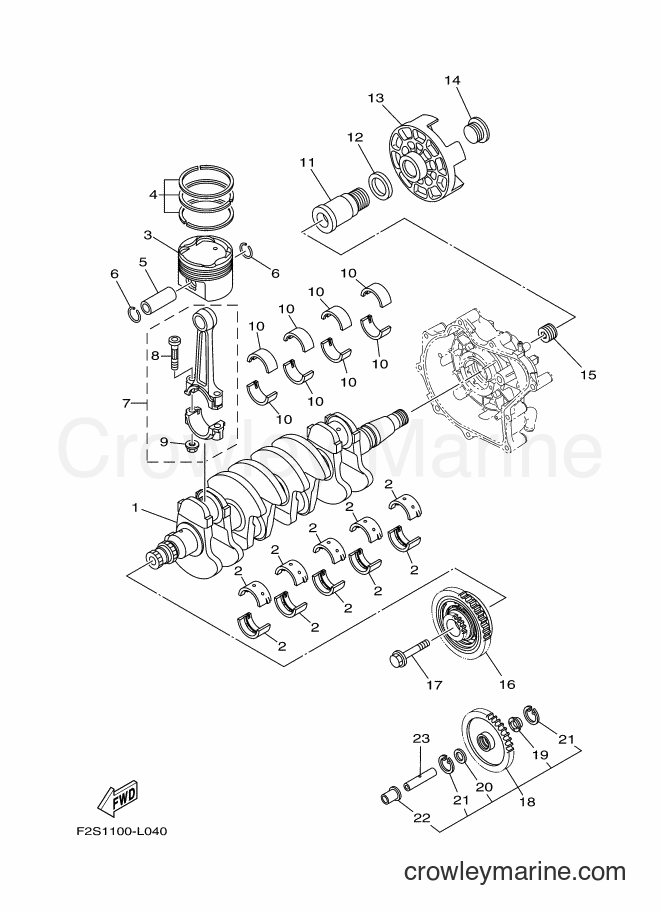 Yamaha Motors FA1800-L (F2S6) [010] - CRANKSHAFT & PISTON