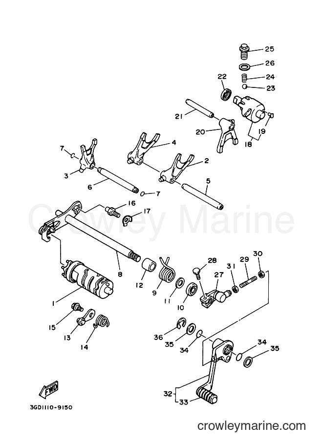 Yamaha Motors YF350X (5NF8) [030] - SHIFT CAM & FORK