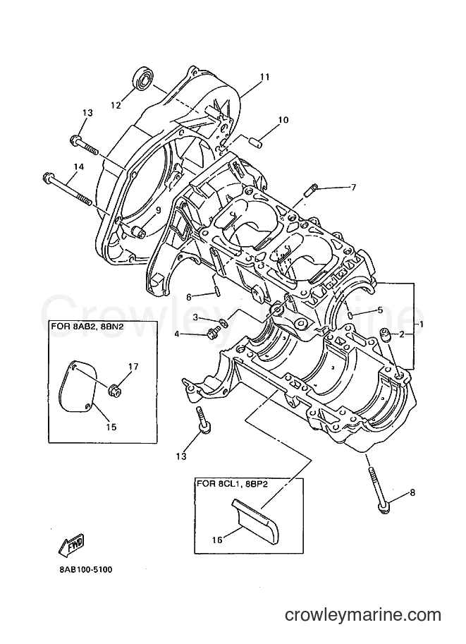 Yamaha Motors VX500 (8AB2) [020] - CRANKCASE