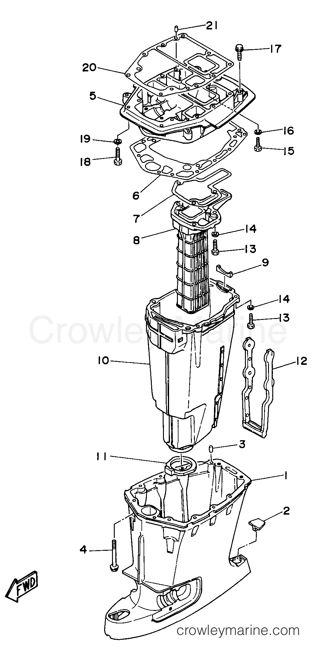 Yamaha Motors C75TLRW - UPPER CASING