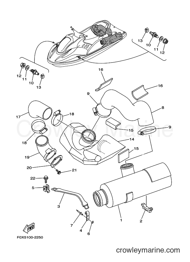 Yamaha Motors ENG FOR GP1200 (68BC) [01A] - EXHAUST 3