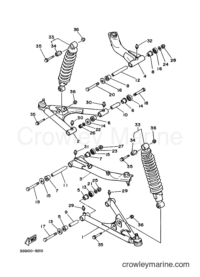 1989 ATV YFZ350 - YFZ350 (3GG1) [040] - FRONT SUSPENSION & WHEEL