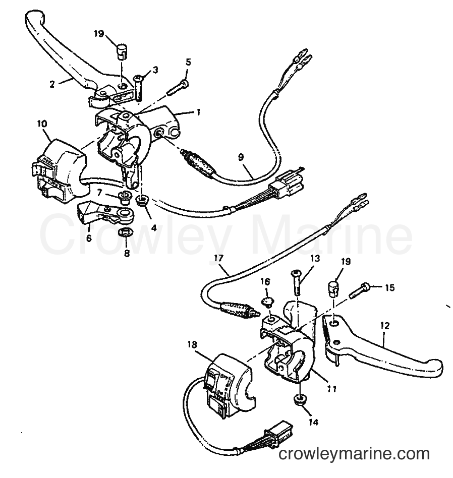 1992 Scooter CW50 - CW50 (4BY2) [999] - HANDLE SWITCH & LEVER