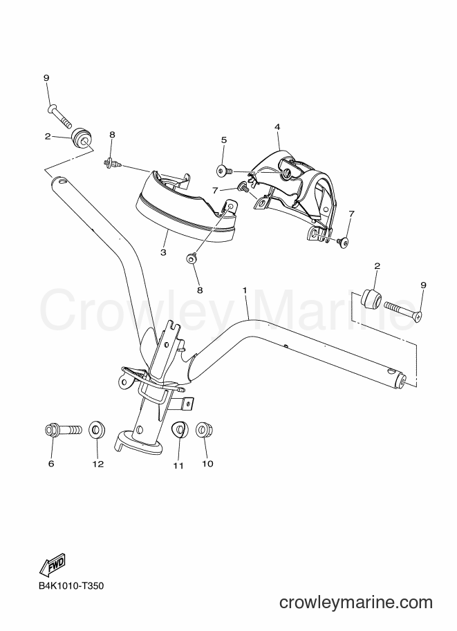 2018 Scooter XCH50 - XCH50 (B4K2) [010] - STEERING HANDLE & COVER