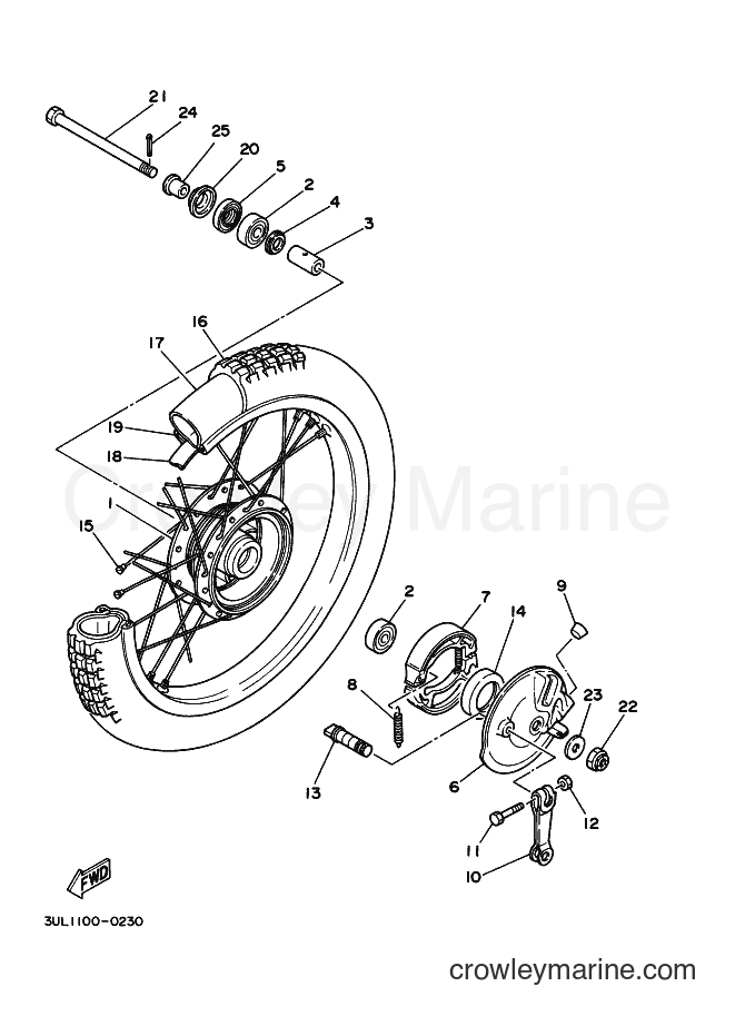2000 Dirt Bike RT100 - RT100 (3ULB) [030] - FRONT WHEEL
