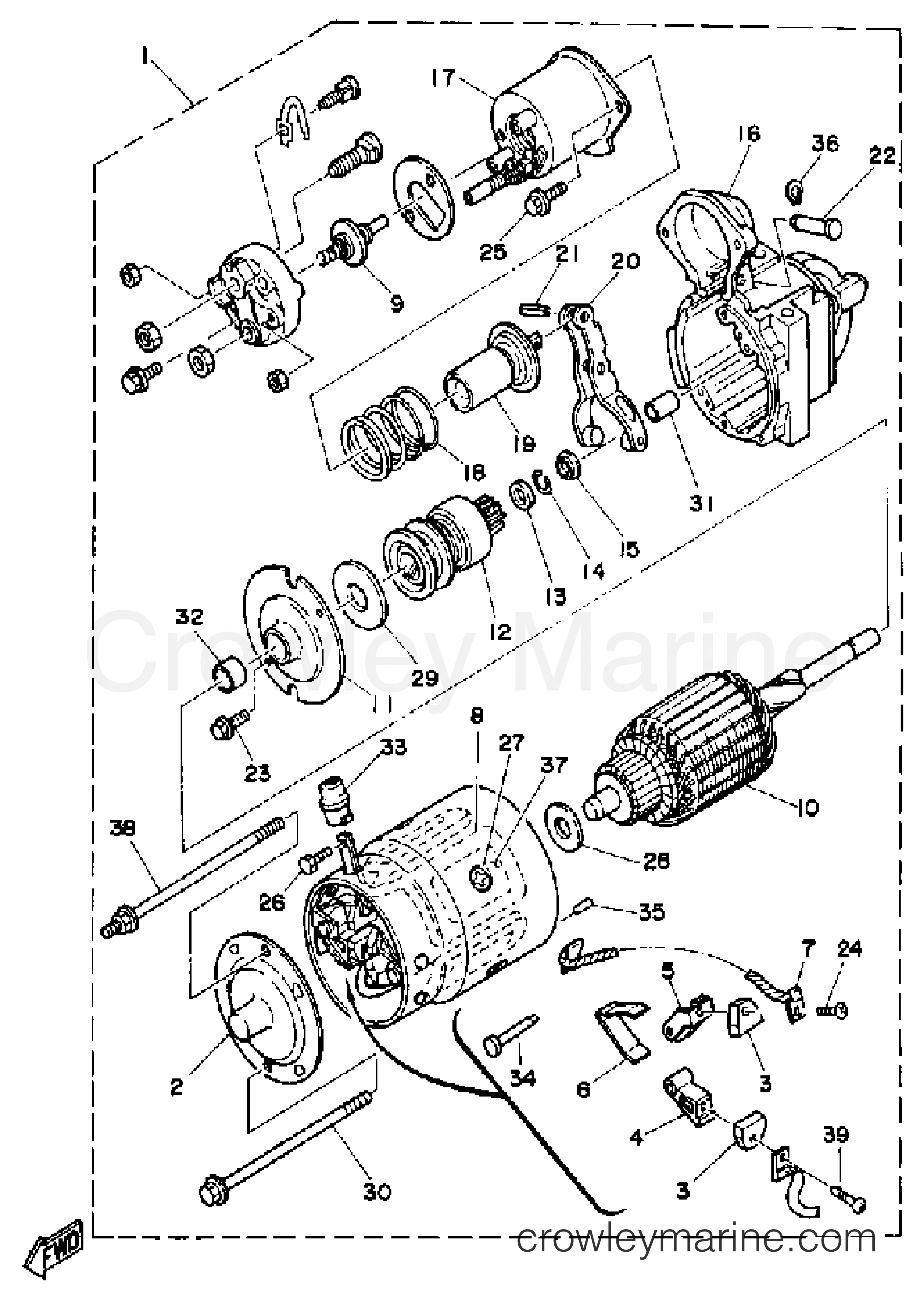 Yamaha Motors ENGINE_V8_5.0_YEMS - STARTER  ASSEMBLY