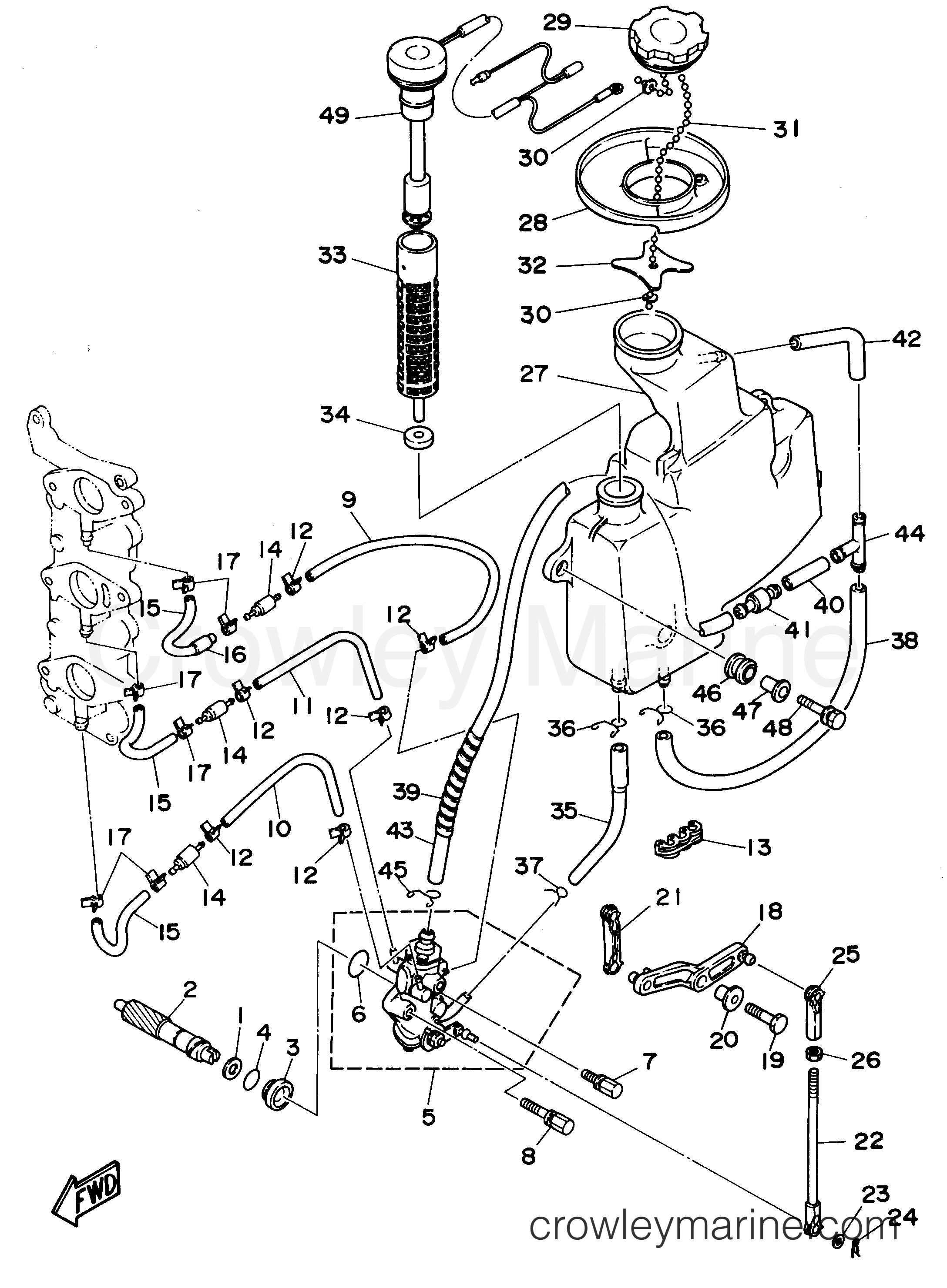 Yamaha Motors 30ELRU - OIL PUMP