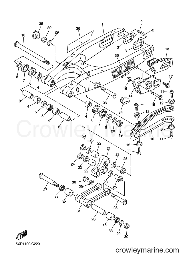 2004 Dirt Bike WR450F - WR450F (5TJ6) [070] - REAR ARM