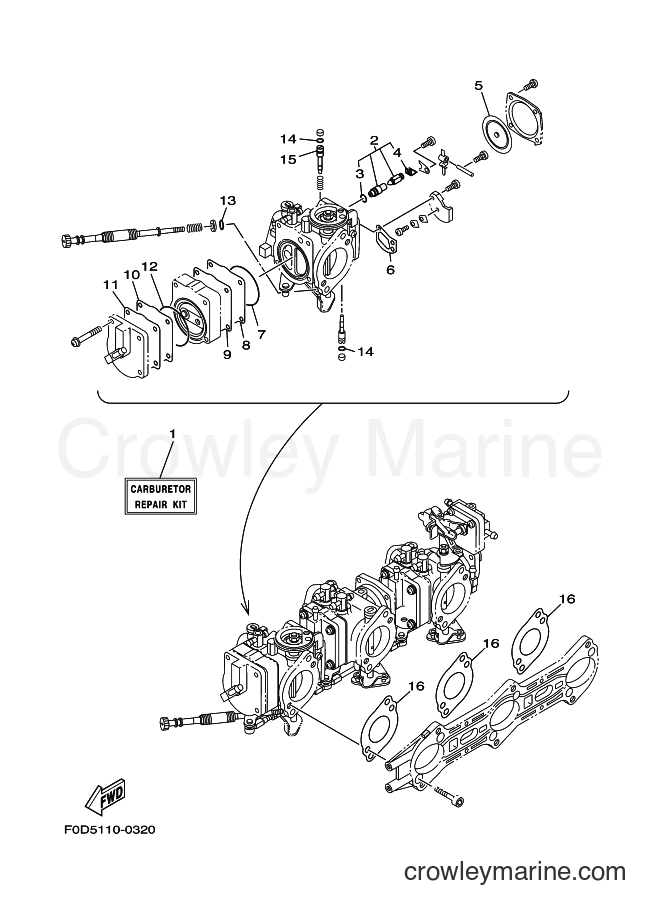 Yamaha Motors ENG FOR GP1200 (68BA) [020] - REPAIR KIT 2