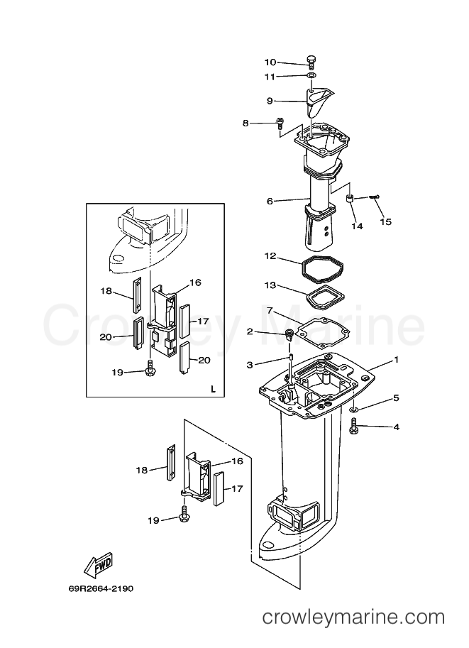 Yamaha Motors 25BMHS (69R7) [160] - UPPER CASING