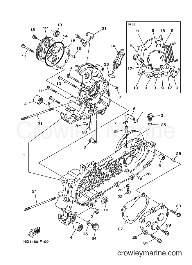 Yamaha Motors AL115C (14D2) [010] - CRANKCASE