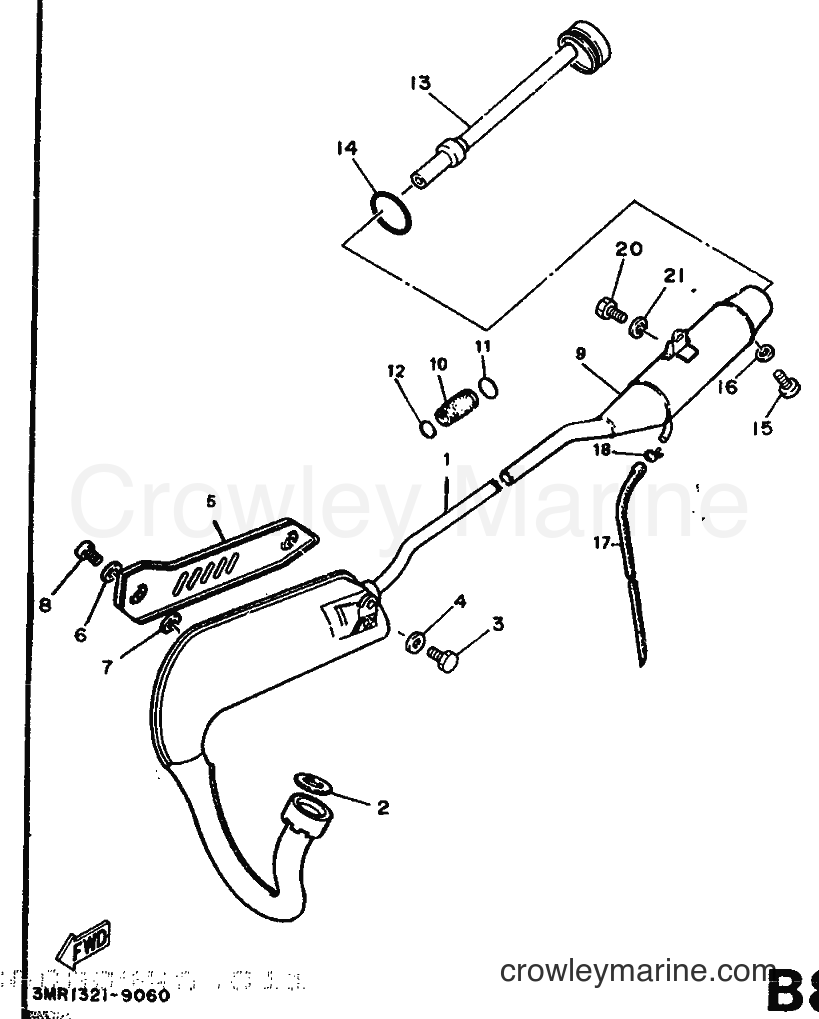 1989 Scooter DT50R - DT50R (3MR1) [999] - EXHAUST