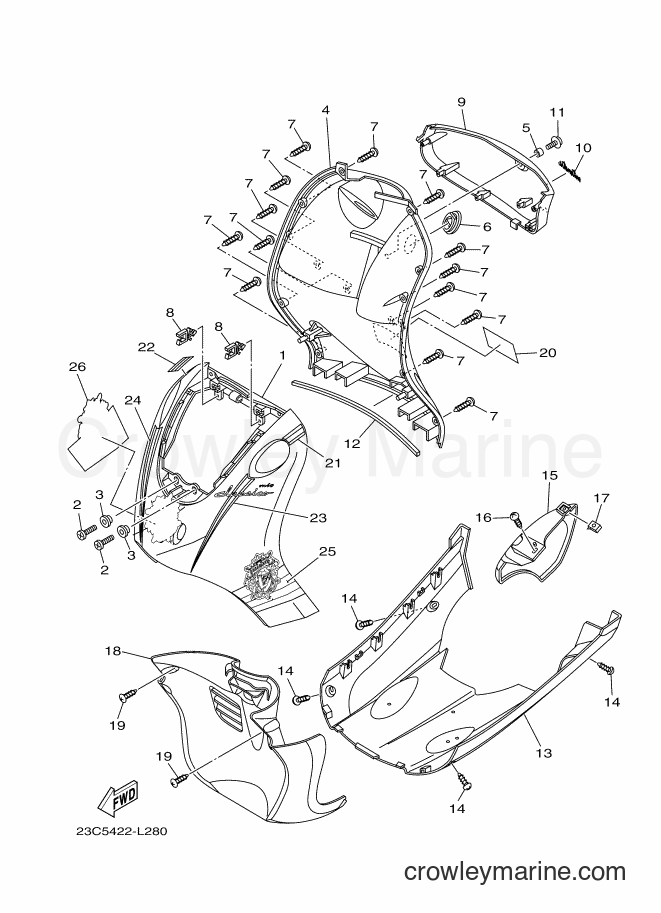Yamaha Motors AF115C (23C5) [010] - LEG SHIELD