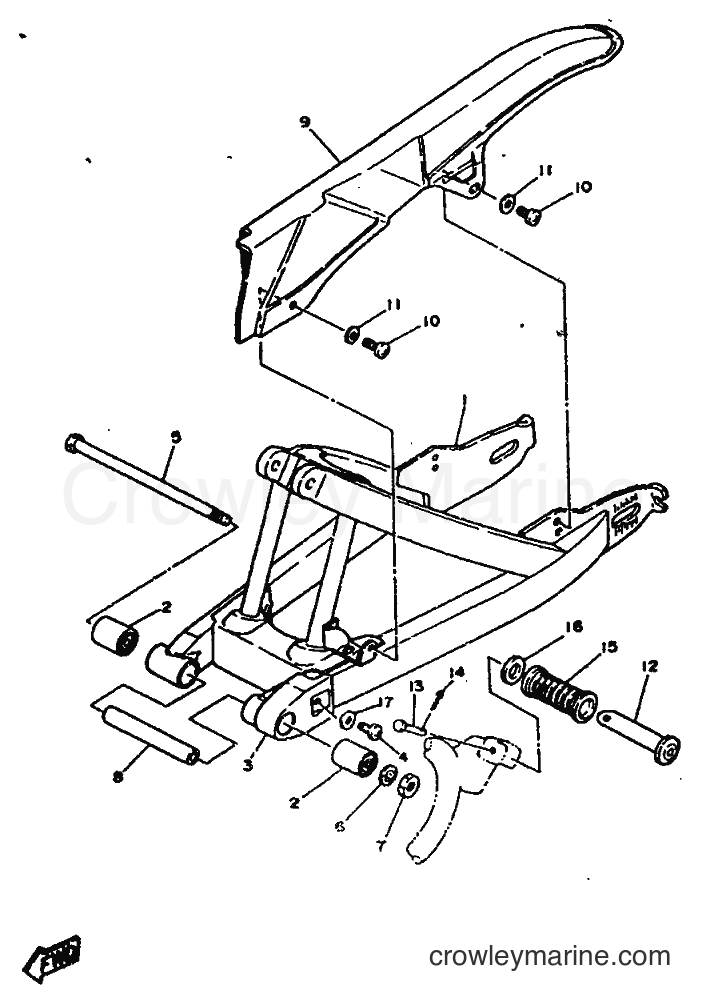 1987 Scooter DT75 - DT75 (2RY) [999] - REAR ARM