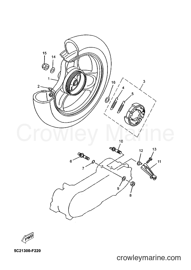 2010 Scooter YN50 - YN50 (5C2D) [080] - REAR WHEEL
