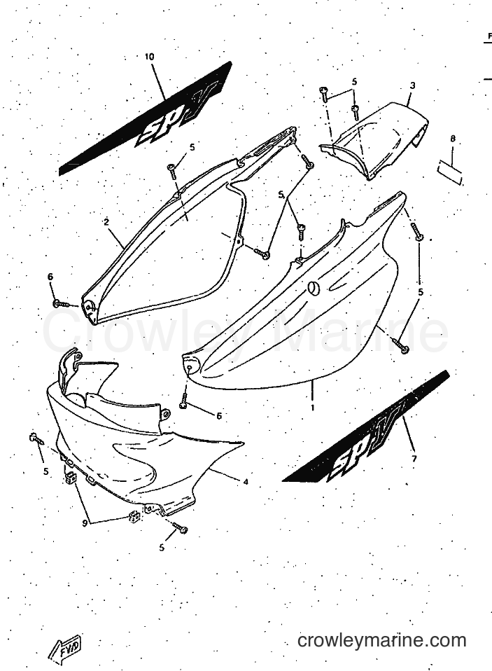 1997 Scooter CW50RSP - CW50RSP (4UR7) [999] - SIDE COVER