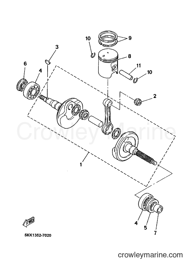 1999 Scooter YN100'99 - YN100'99 (5KK2) [010] - CRANKSHAFT.PISTON