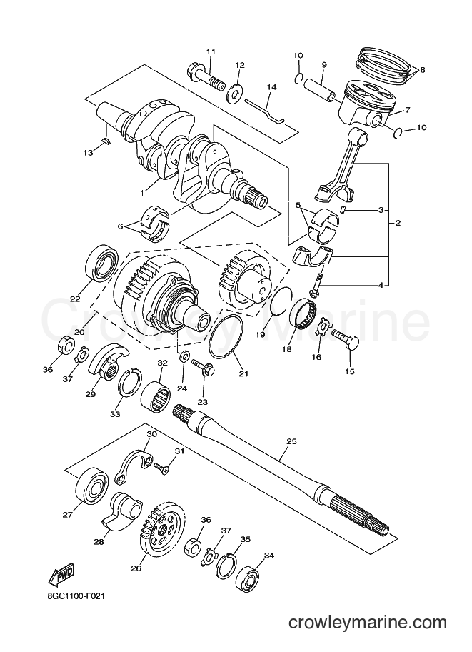 Yamaha Motors RT50FX (8GN1) [020] - CRANKSHAFT & PISTON