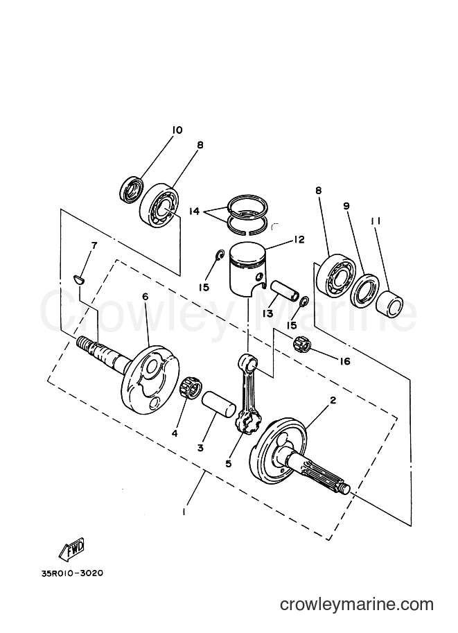 1992 Scooter CH50 - CH50 (3EC8) [999] - CRANKSHAFT & PISTON