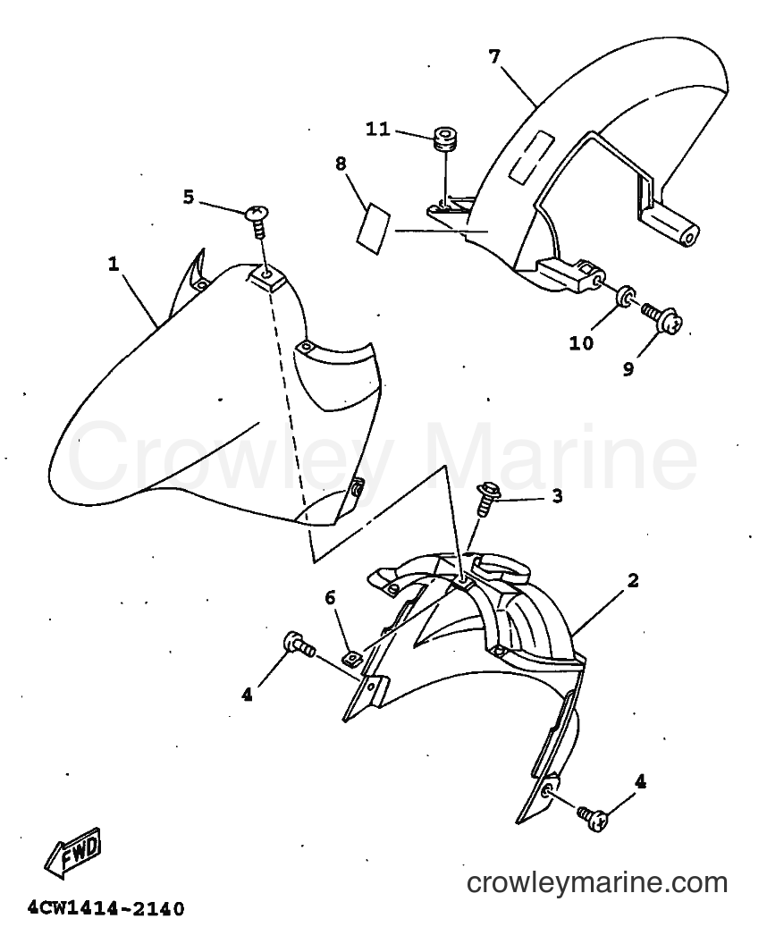 1998 Scooter XC125T - XC125T (4LA3) [010] - FRONT FENDER