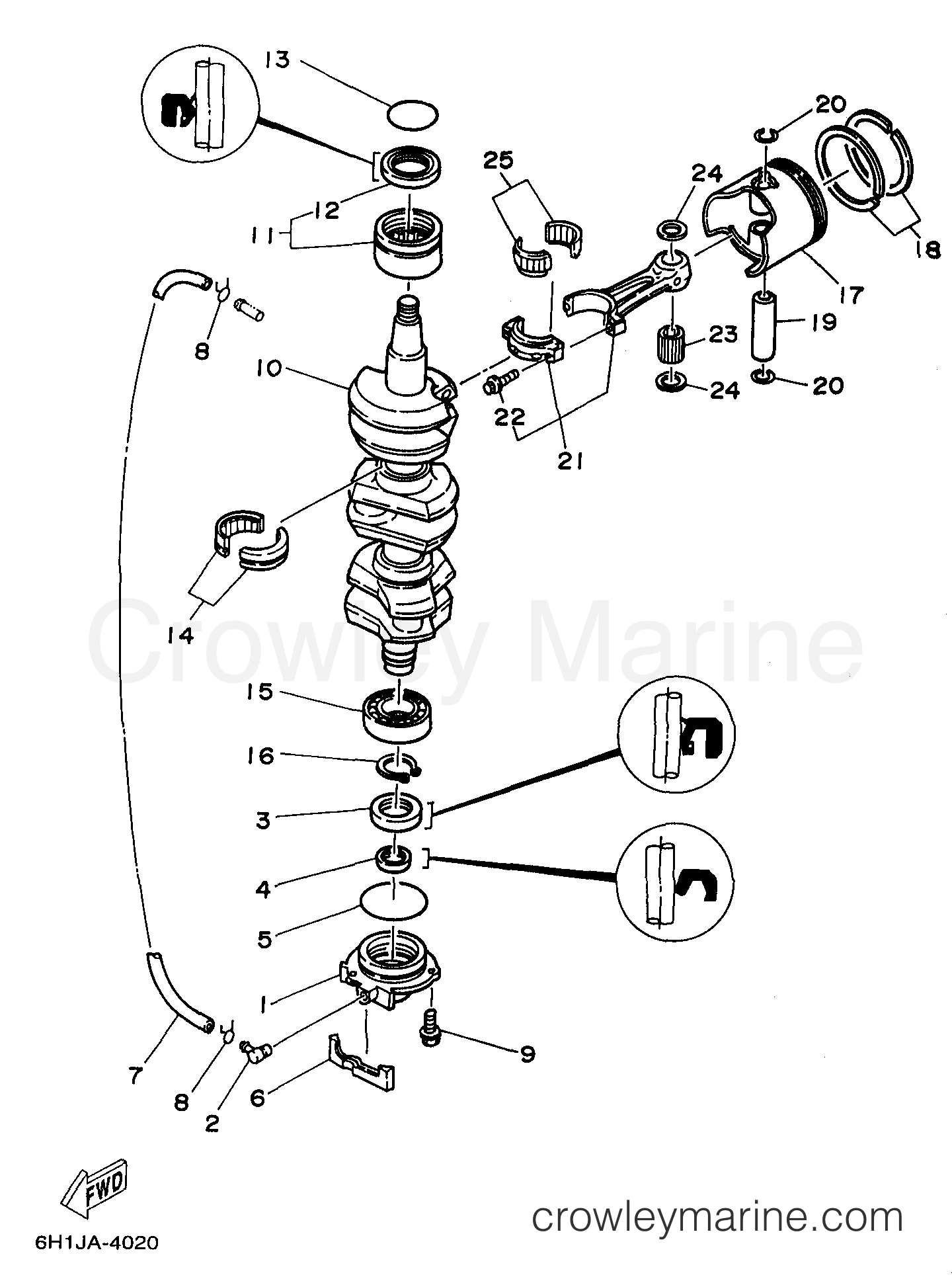 Yamaha Motors C90TLRW - CRANKSHAFT PISTON