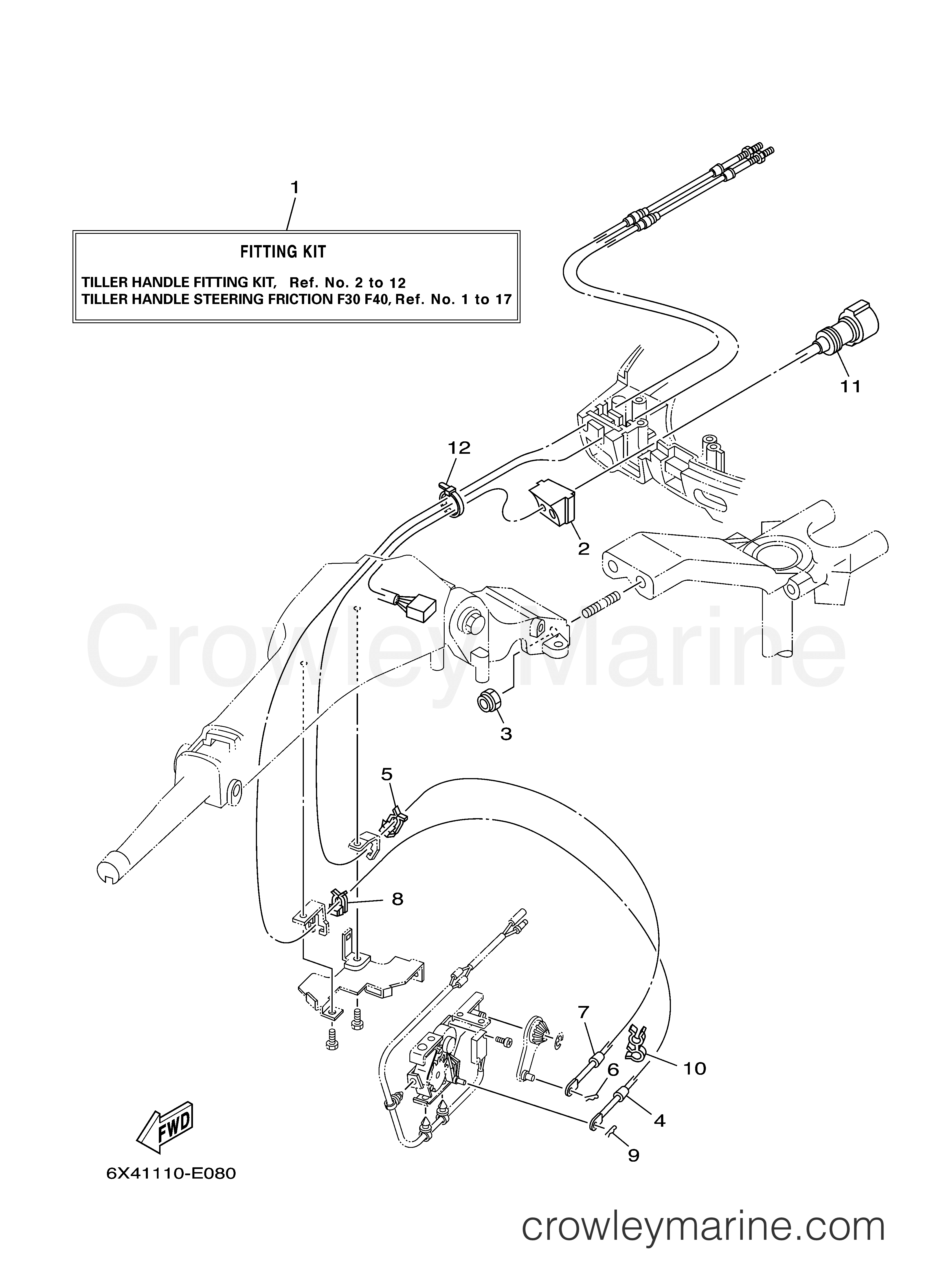 Yamaha Motors Rigging 2007 - TILLER HANDLE FITTING KIT F40