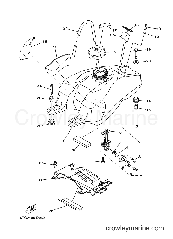 2008 ATV YFZ450 - YFZ450 (5D3F) [010] - FUEL TANK
