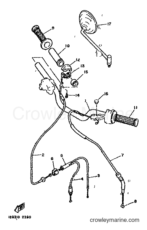 1982 Street Bike RD80 - RD80 (12G) [999] - STEERING-CABLES