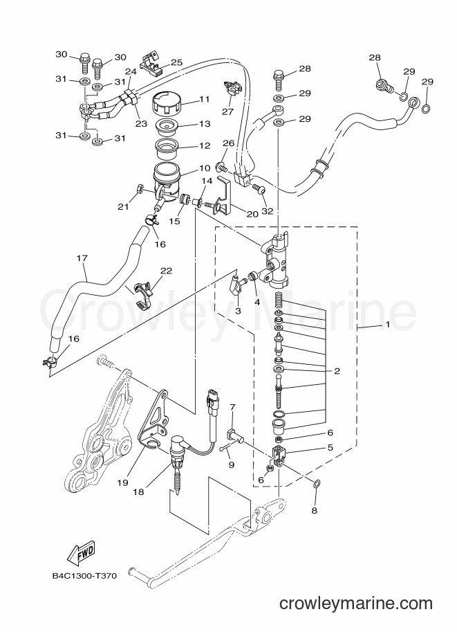 2018 Street Bike MT-07A - MT-07A (B4C6) [010] - REAR MASTER CYLINDER