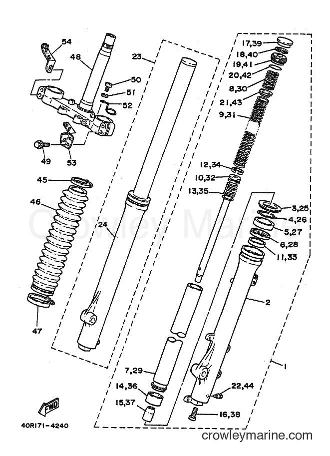 1988 Dirt Bike DT200U - DT200U (40R0) [010] - FRONT FORK
