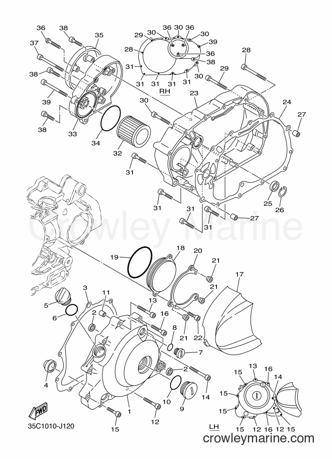 Yamaha Motors XVS400C (35C7) [010] - CRANKCASE COVER 1