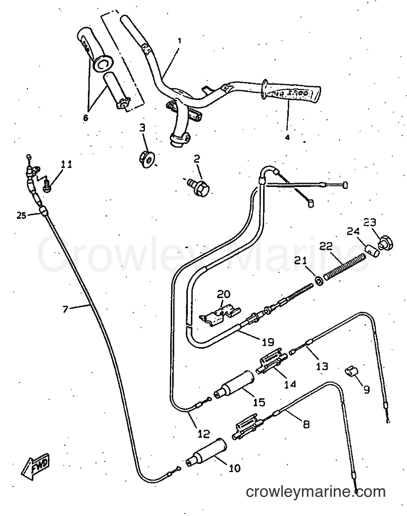 1997 Scooter CW50RSX - CW50RSX (5CD1) [999] - STEERING HANDLE & CABLE