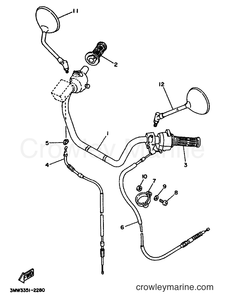 1996 Street Bike SR125 - SR125 (3MW5) [999] - STEERING HANDLE & CABLE