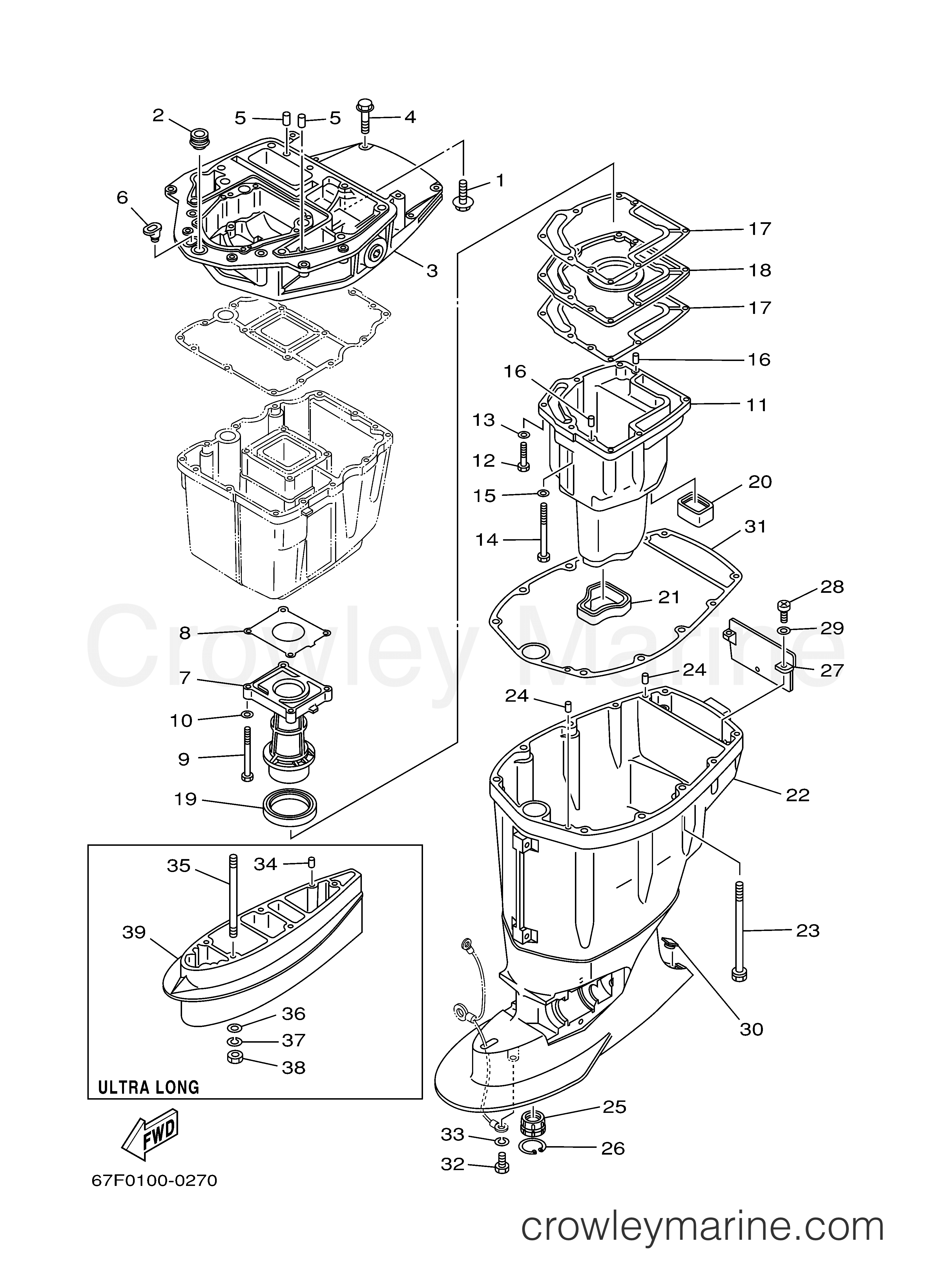 Yamaha Motors F80TLRY - UPPER CASING
