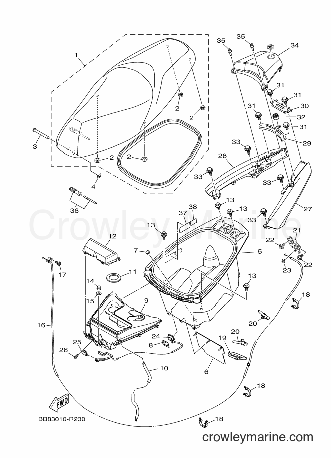2016 Maxi-Scooter MWS150-A - MWS150-A (BB83) [010] - SEAT