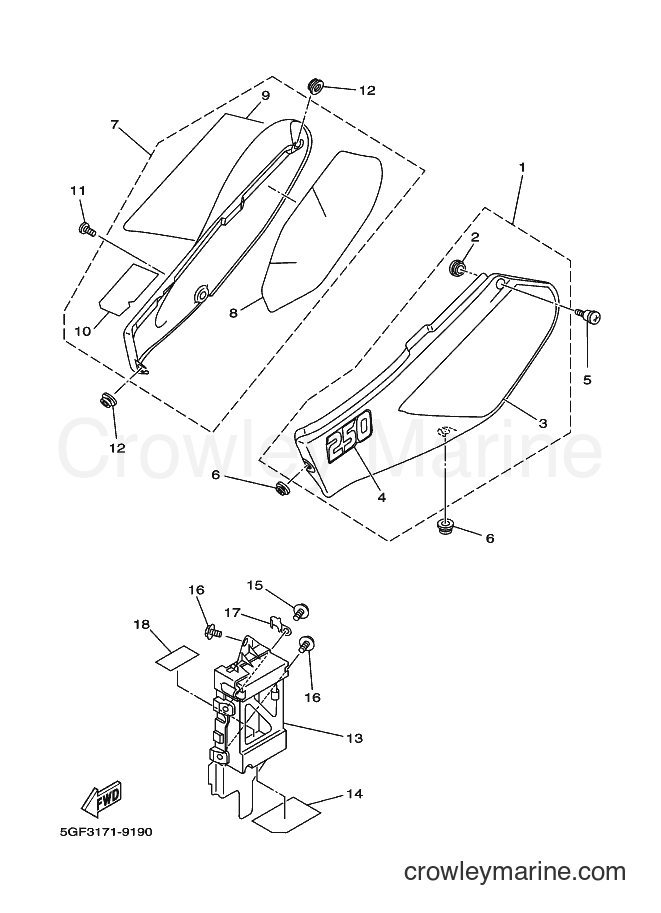 1999 Dirt Bike TTR250 - TTR250 (5GF3) [010] - SIDE COVER