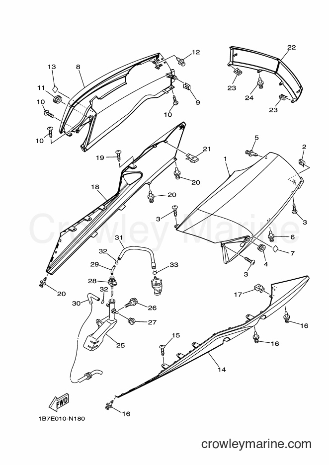 Yamaha Motors CP250 (1B7E) [010] - SIDE COVER
