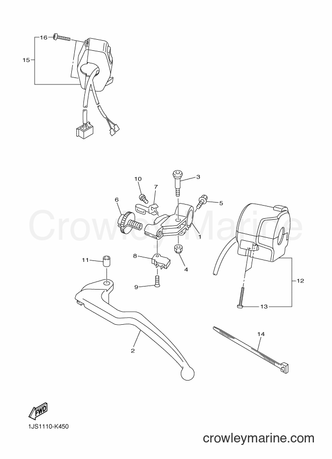 2012 Sport Bike YZF-R6 - YZF-R6 (1JSF) [010] - HANDLE SWITCH & LEVER