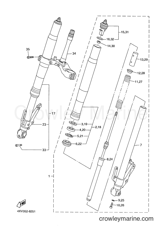 2000 Sport Bike YZF-R1 - YZF-R1 (5JJ1) [020] - FRONT FORK