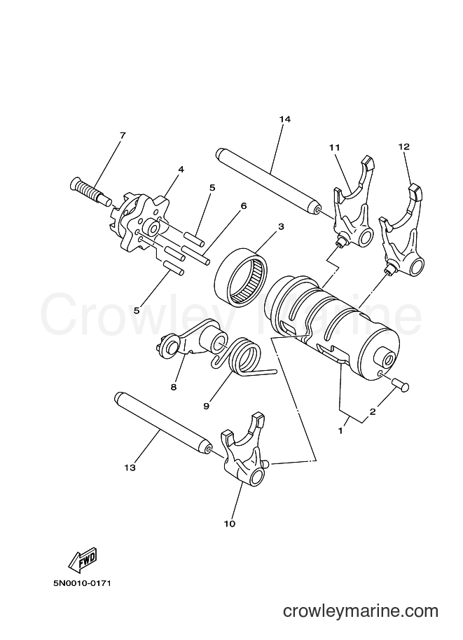 Yamaha Motors TW200E (5FYJ) [010] - SHIFT CAM & FORK