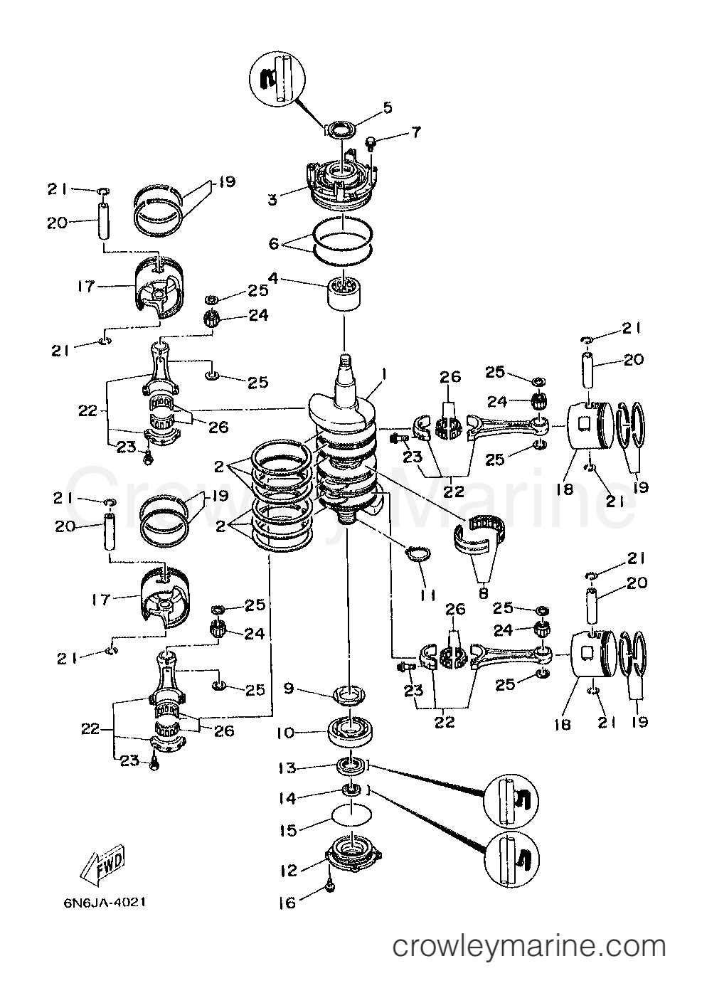 Yamaha Motors B115TLRX - CRANKSHAFT PISTON