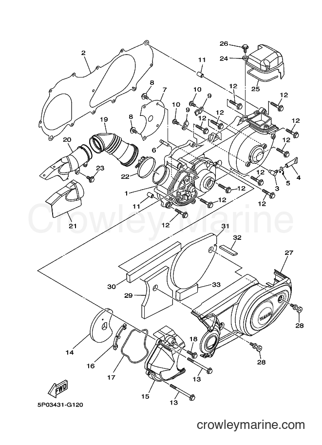 2009 Scooter AT135 - AT135 (5P14) [010] - CRANKCASE COVER 1