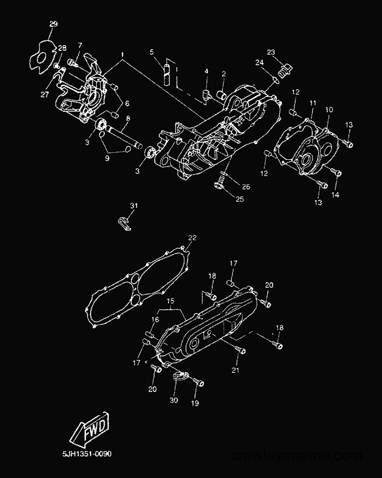 2001 Scooter CW50 - CW50 (5HG9) [020] - CRANKCASE